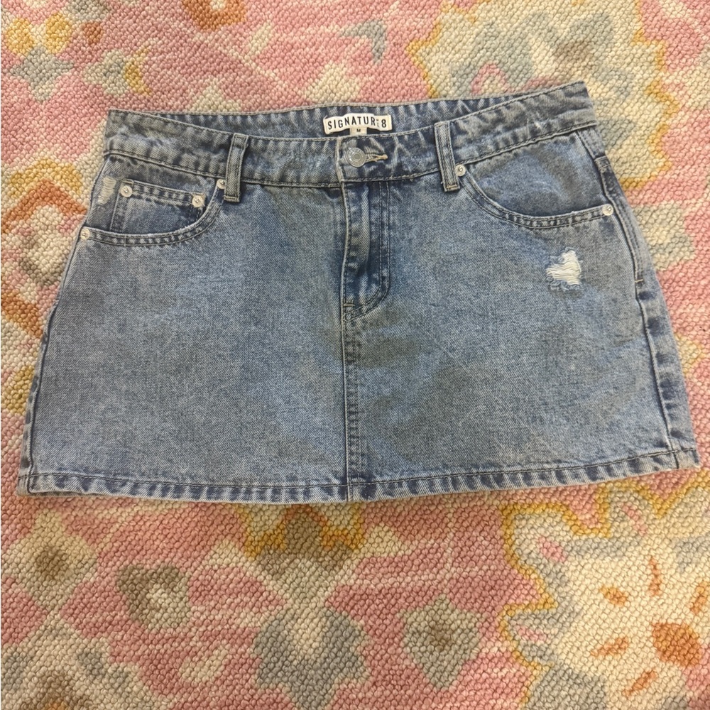 Signature Blue Denim Mini Skirt